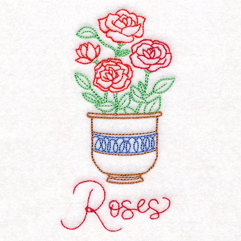 Fancy Flowerpot Roses (Vintage)