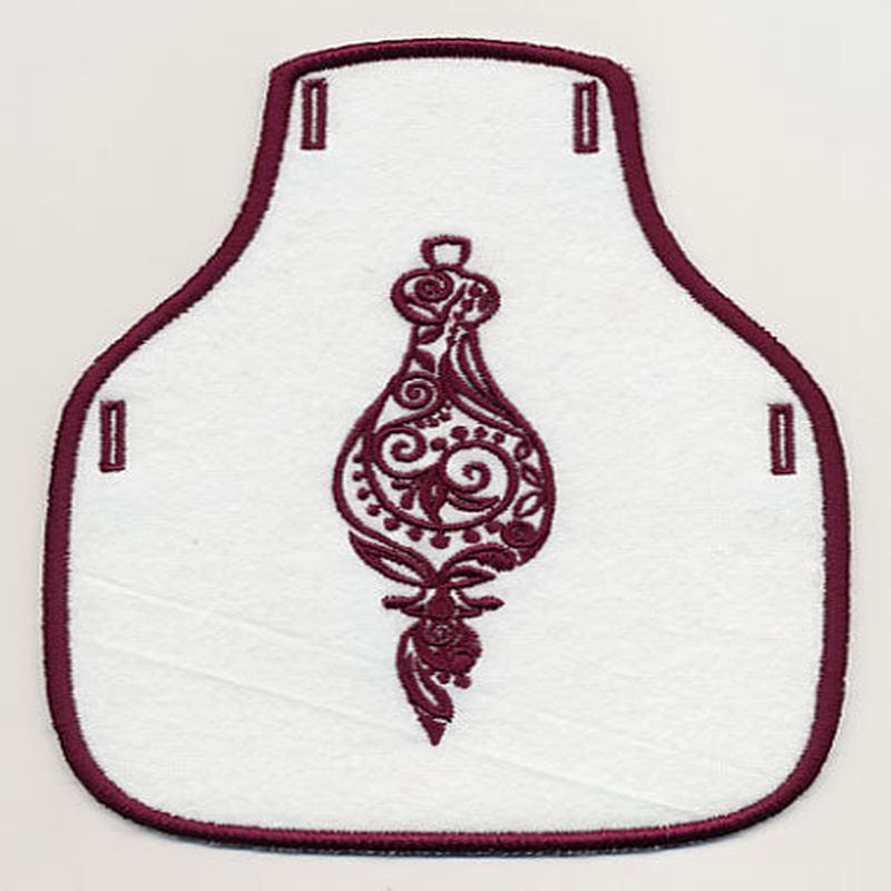 Fancy Ornament 2 Bottle Apron (In-the-Hoop)