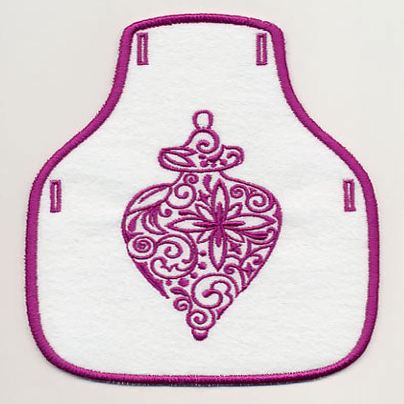 Fancy Ornament 6 Bottle Apron (In-the-Hoop)