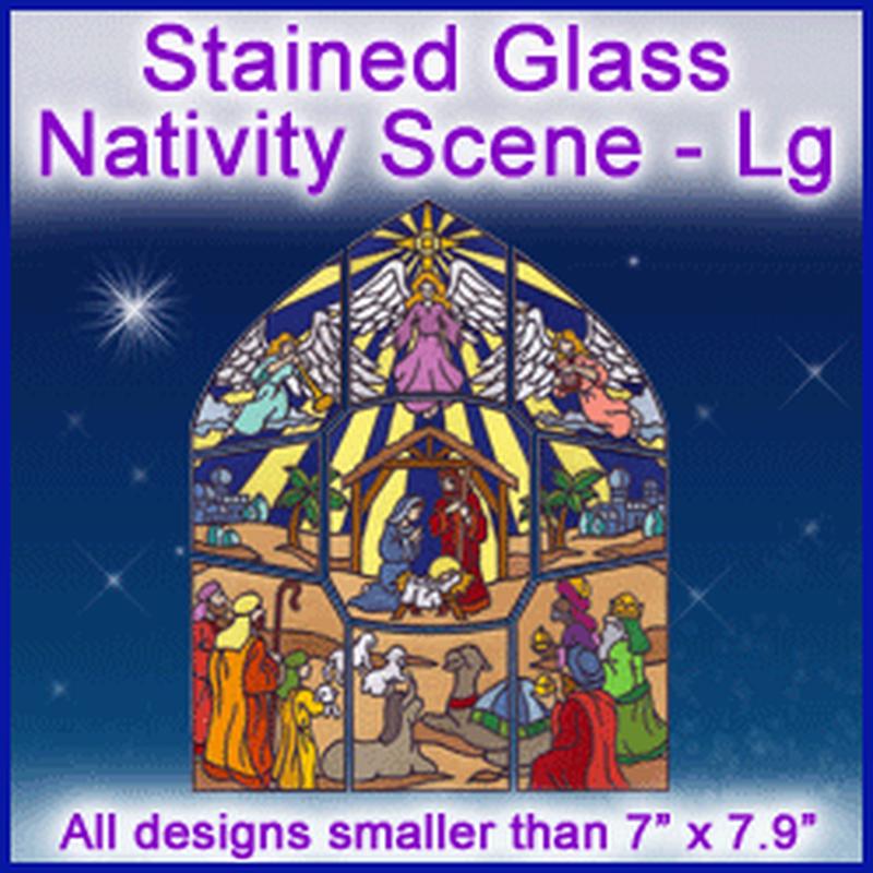 A Stained Glass Nativity Scene Design Pack