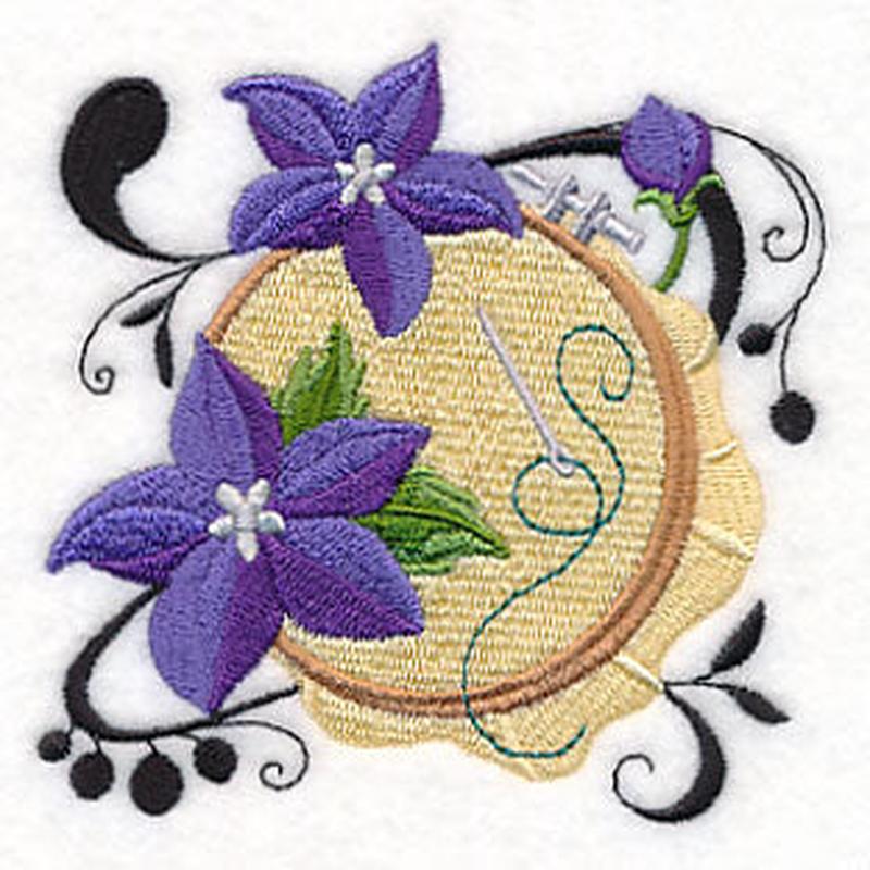 Fanciful Embroidery Hoop with Balloon Flowers