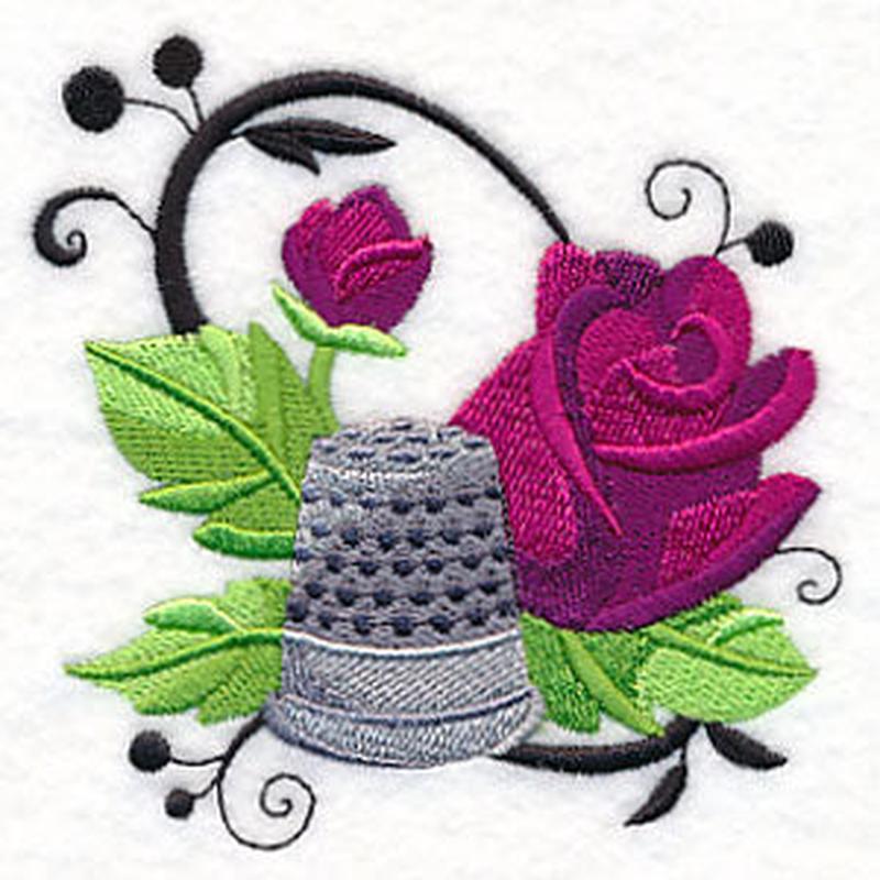 Fanciful Thimble with Roses
