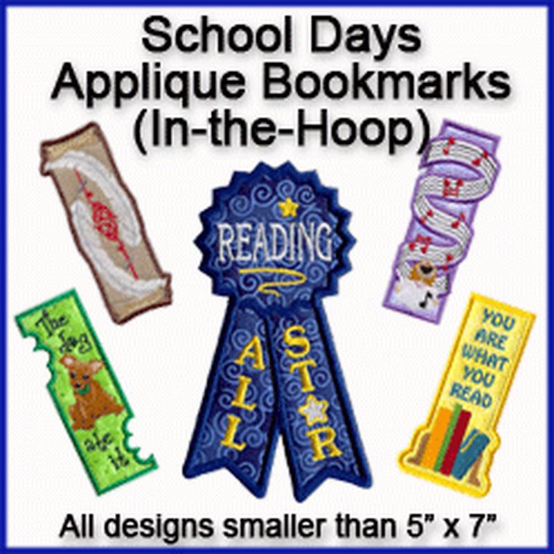 A School Days Applique Bookmarks (In-the-Hoop) Design Pack