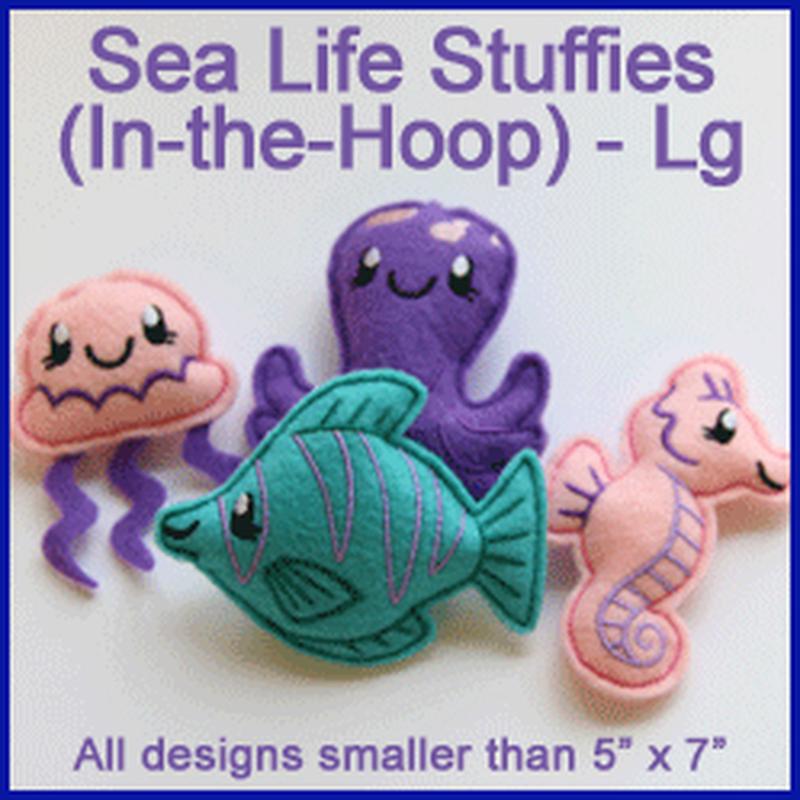 A Sea Life Stuffies (In-the-Hoop) Design Pack