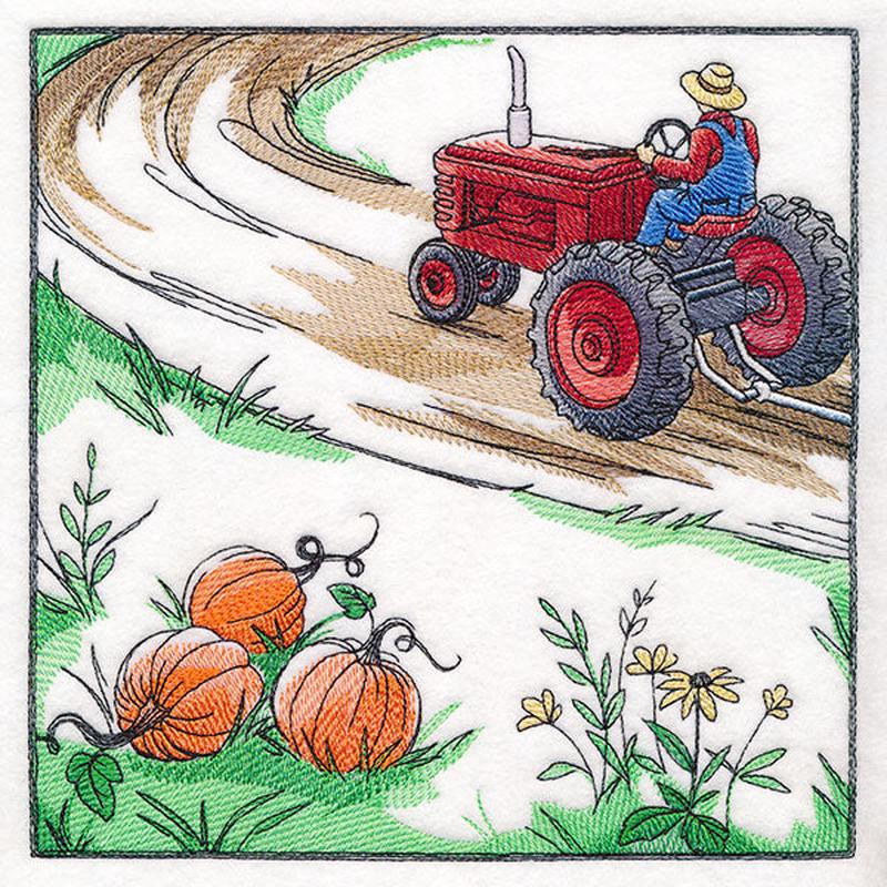 Fall on the Farm Scene - Tractor