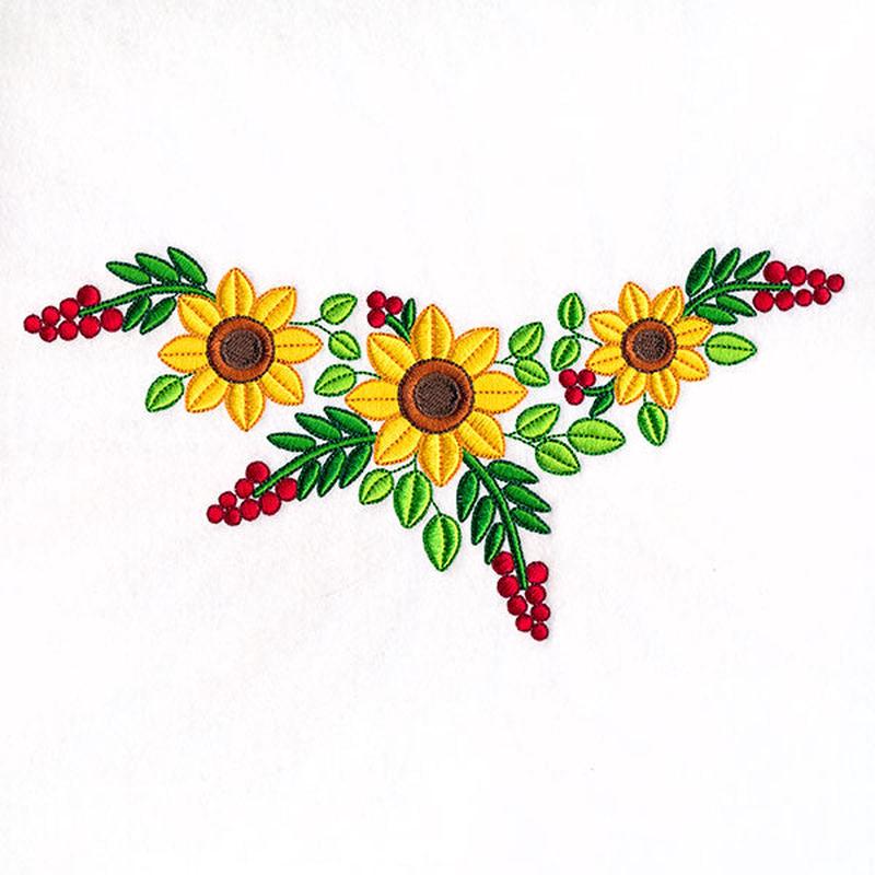Fall Sunflowers Shirt Collar