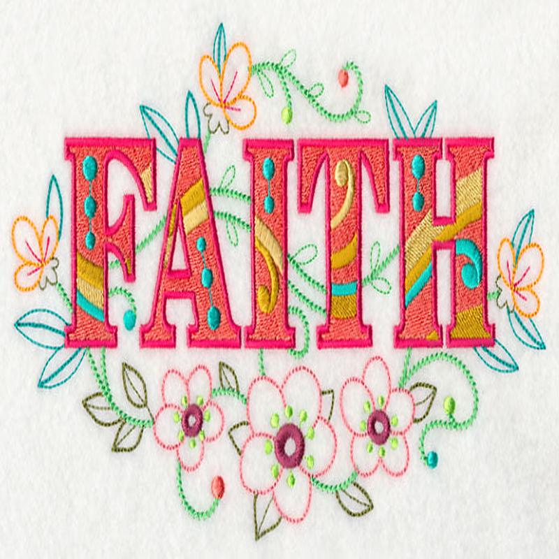 Faith with Vintage Flower Fade