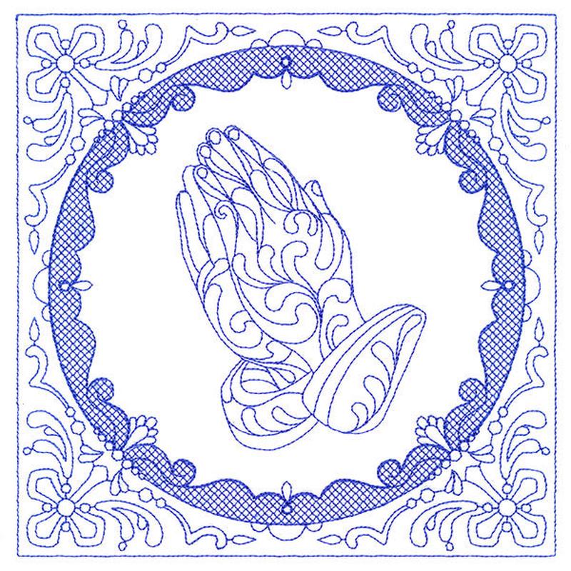 Faithful Stitches - Praying Hands (Trapunto)