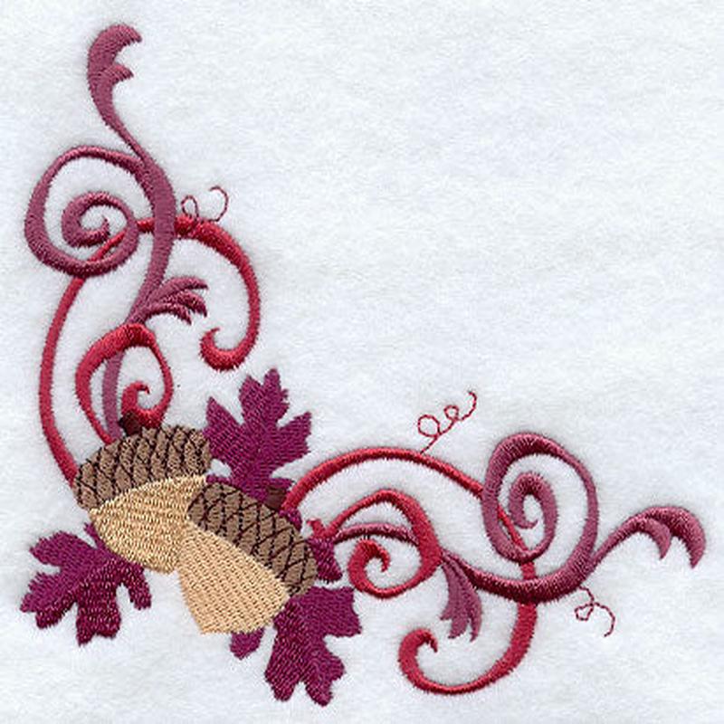 Fall Filigree Acorns Corner