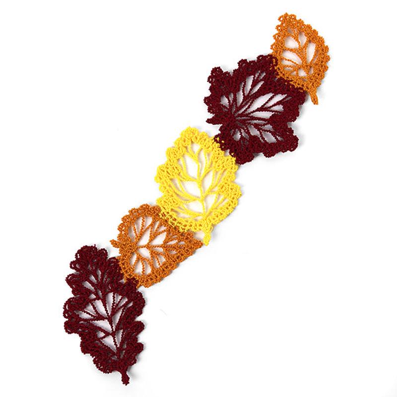 Fall Leaves Bookmark (Battenburg Lace)