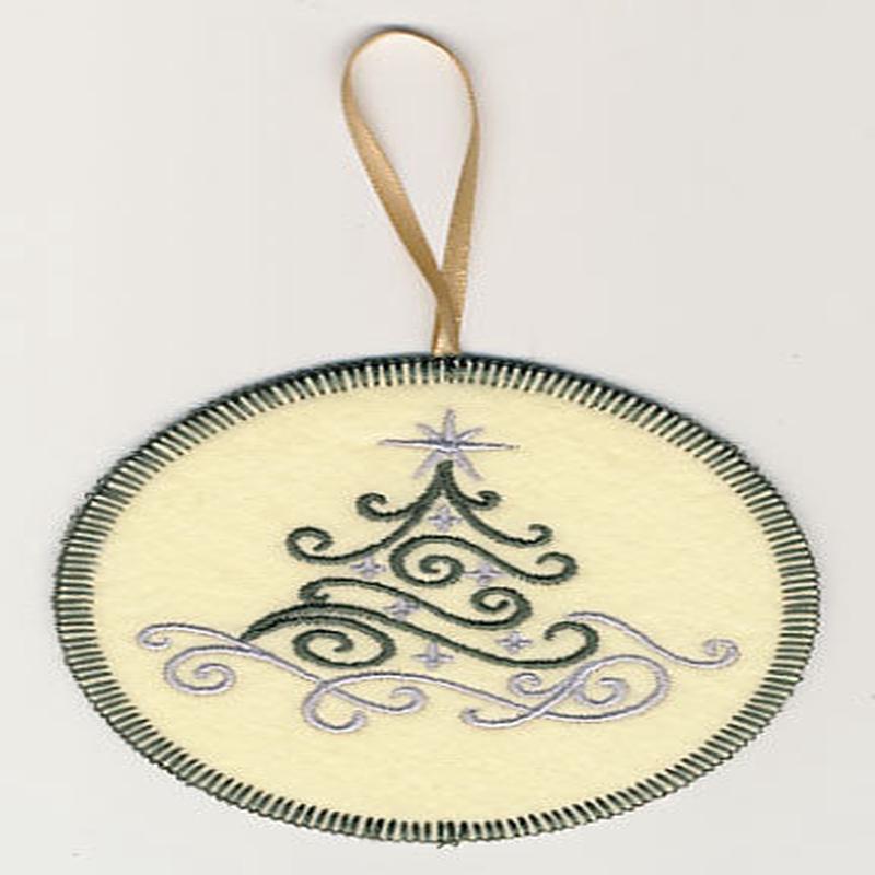 Fa La La Filigree Christmas Tree 2 Ornament (In-the-Hoop)