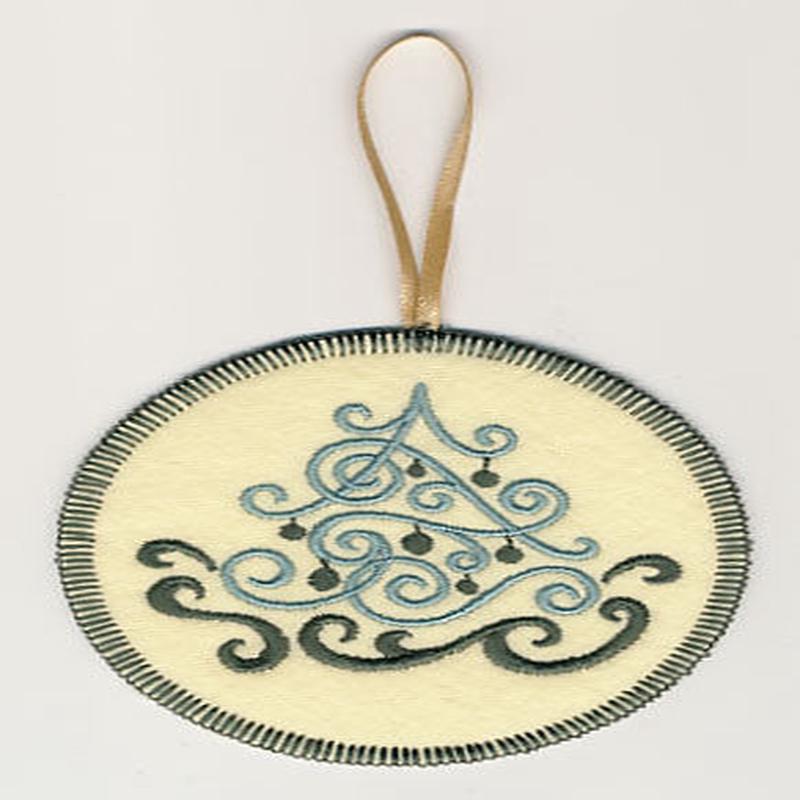 Fa La La Filigree Christmas Tree 3 Ornament (In-the-Hoop)
