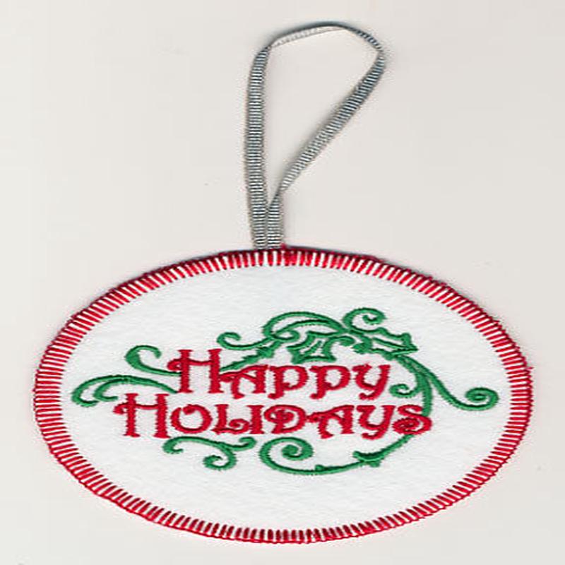 Fa La La Filigree Happy Holidays Ornament (In-the-Hoop)