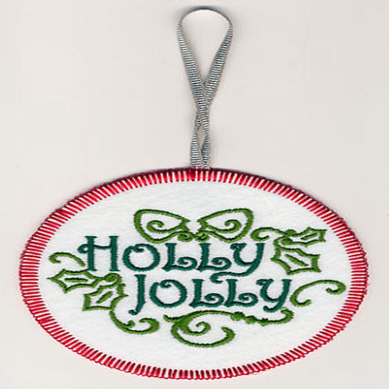 Fa La La Filigree Holly Jolly Ornament (In-the-Hoop)