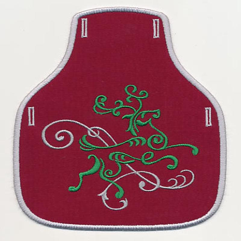 Fa La La Filigree Reindeer Bottle Apron (In-the-Hoop)
