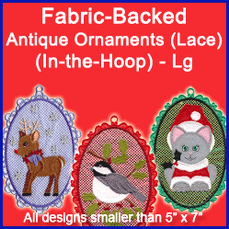 Fabric-Backed Antique Ornaments (Lace) (In-the-Hoop) Design Pack