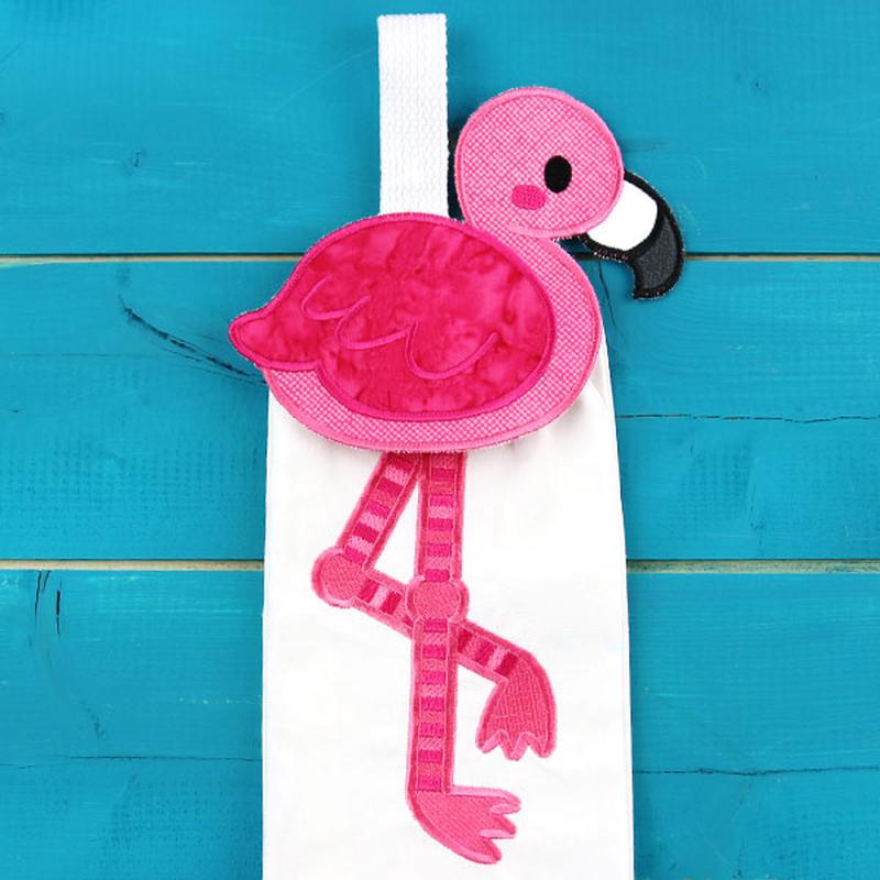 Fabulous Flamingo Towel Topper (In-the-Hoop)