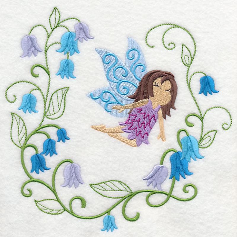 Fairy Bonnie with Bluebell Wreath