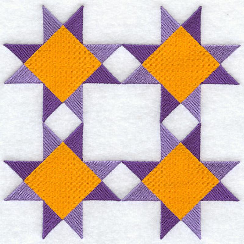 Evening Star Quilt Block - 4 Block - Lg