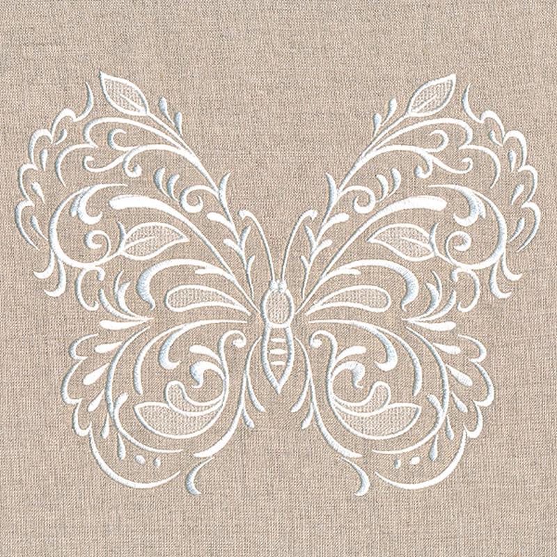 Exquisite Fluttering Butterfly (Whitework)