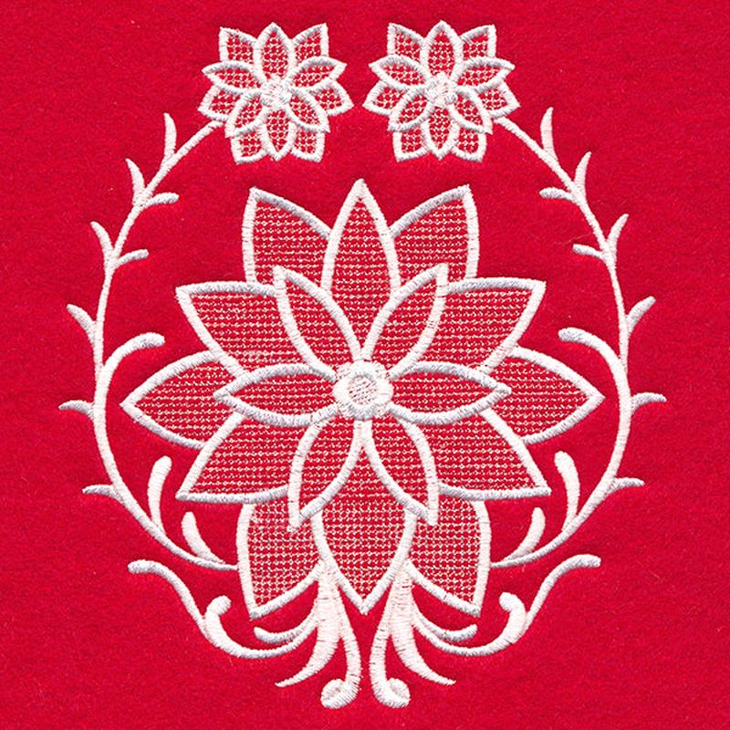 Exquisite Poinsettia Accent (Whitework)