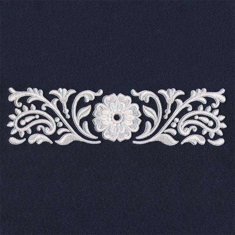 Exquisite Western Paisley Border (Whitework)