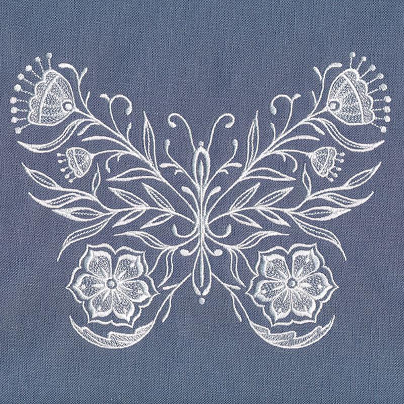 Exquisite Whitework Butterfly