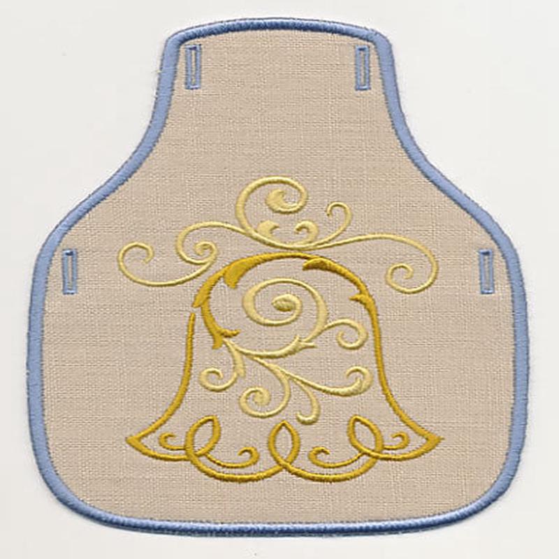 Fa La La Filigree Bell Bottle Apron (In-the-Hoop)