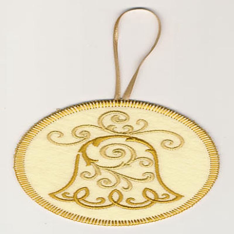 Fa La La Filigree Bell Ornament (In-the-Hoop)