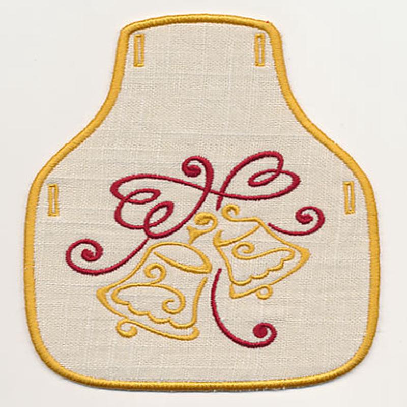 Fa La La Filigree Bells Bottle Apron (In-the-Hoop)