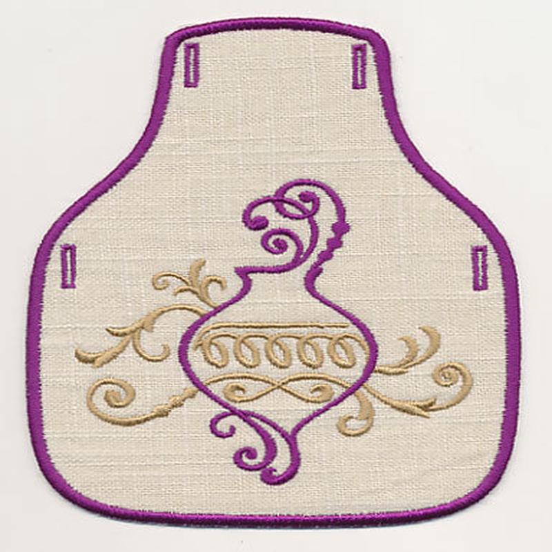 Fa La La Filigree Bottle Apron 2 (In-the-Hoop)