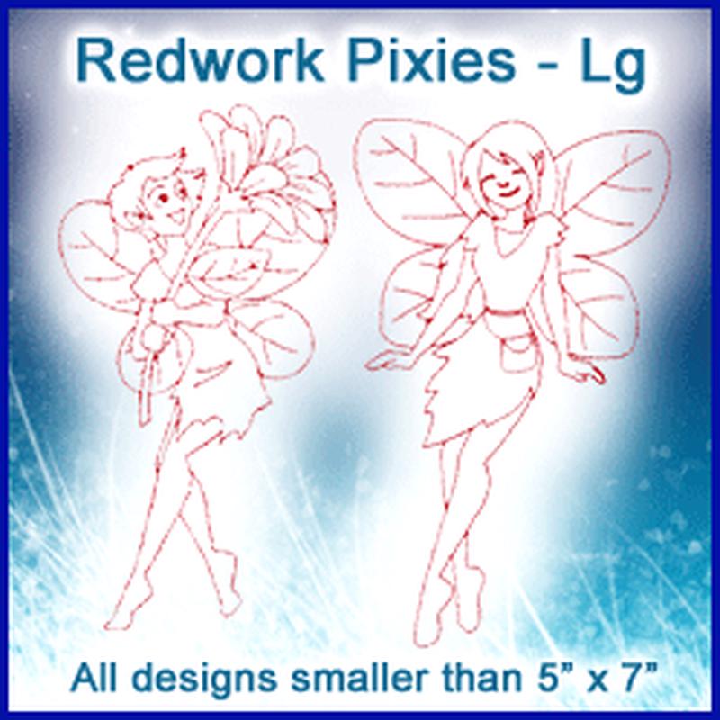 A Redwork Pixies Design Pack