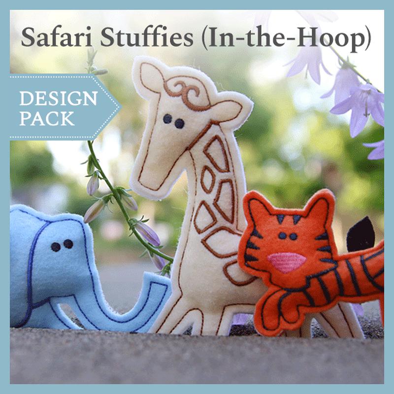 A Safari Stuffies (In-the-Hoop) Design Pack