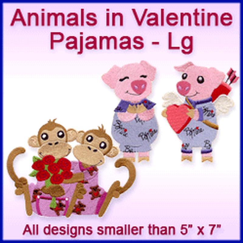 A Animals in Valentine Pajamas Design Pack