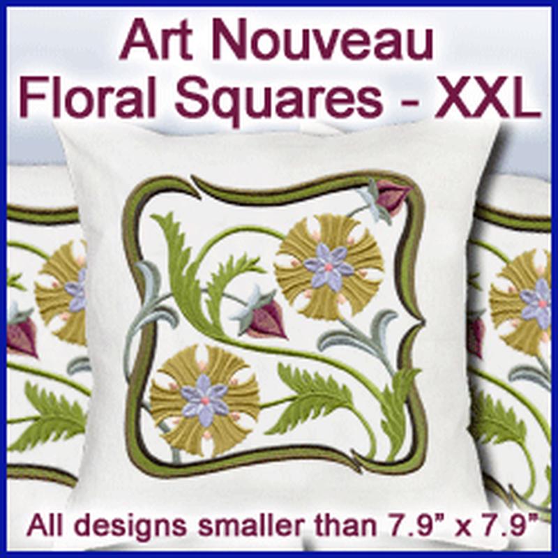 A Art Nouveau Floral Squares Design Pack