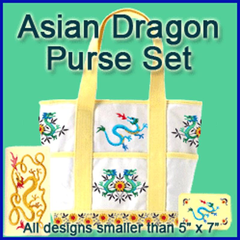 A Asian Dragon Purse Set Design Pack