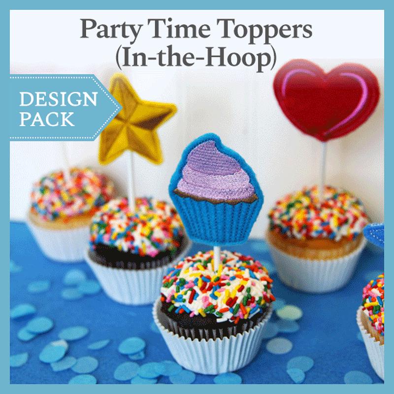 A Party Time Toppers (In-the-Hoop) Design Pack