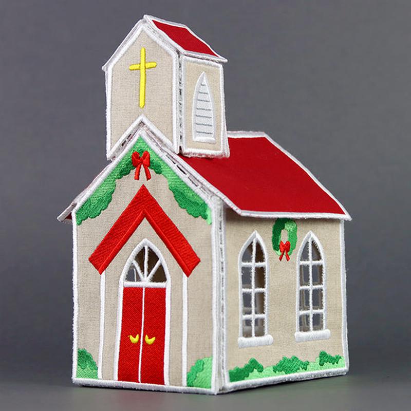 3D Christmas Village - Country Church (In-the-Hoop)