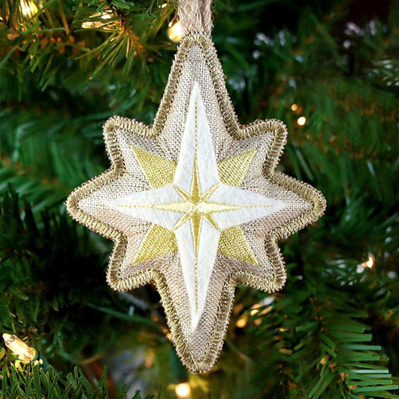 3D Star of Bethlehem Ornament (In-the-Hoop)