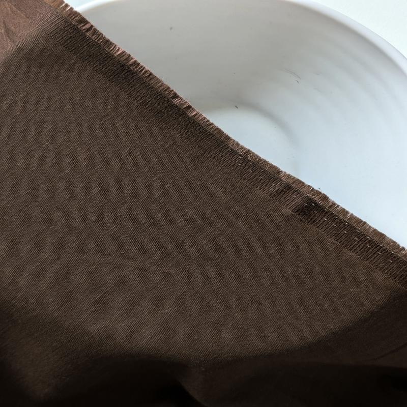Dark Brown LENZING TENCEL Cotton Flex Plain Mill Dyed Fabric 60"