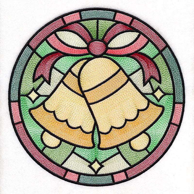 'Tis the Season Stained Glass Circle - Bells