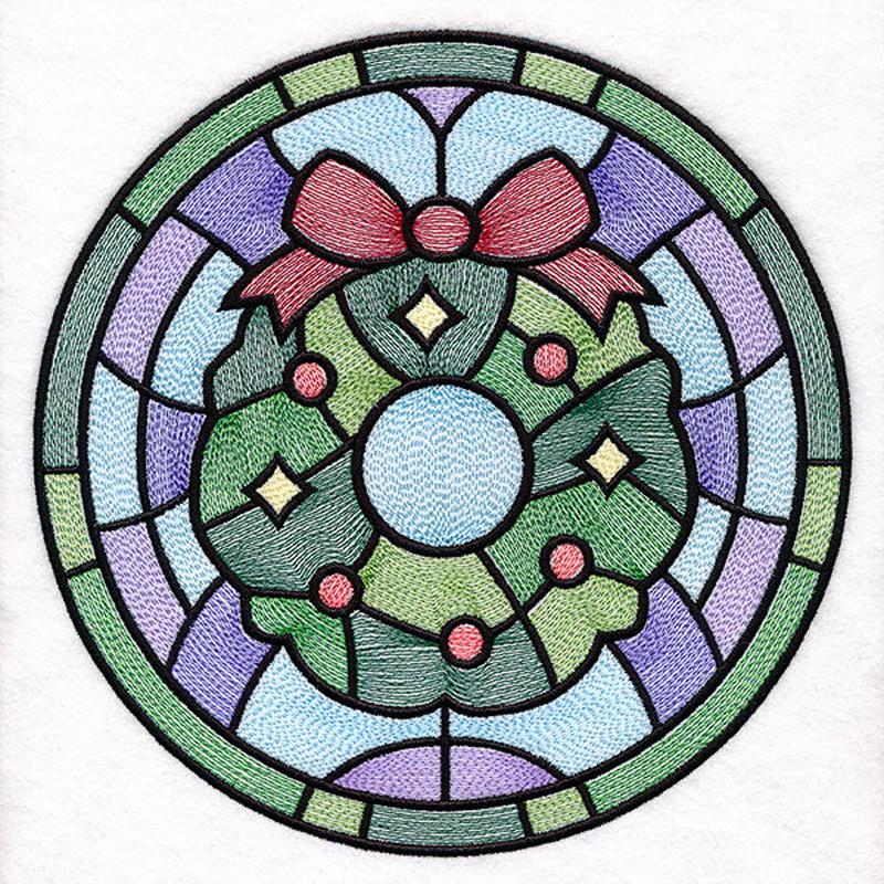 'Tis the Season Stained Glass Circle - Christmas Wreath