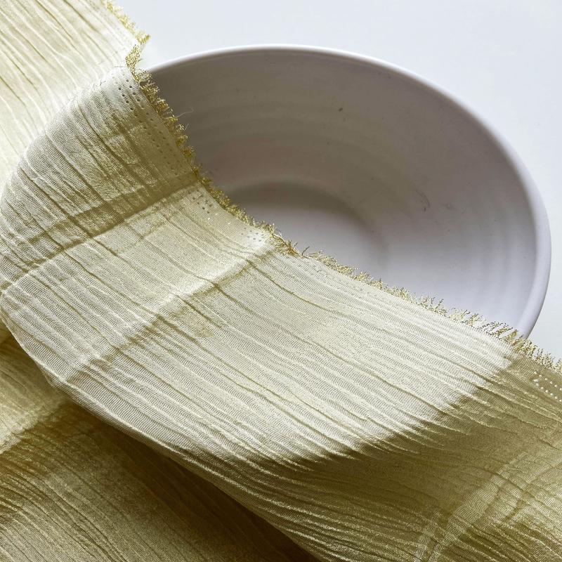 75 Gram Viscose Gold Tissue Crushed Fabric