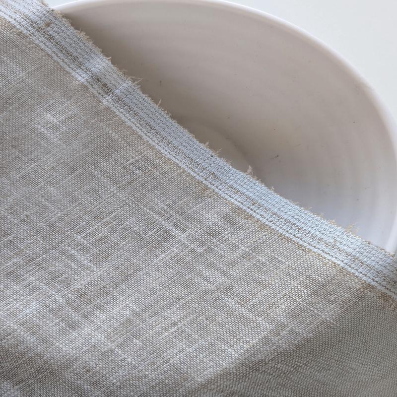 Beige Chambray Loom Textured Blended Cotton Yarn Dyed Fabric 58"