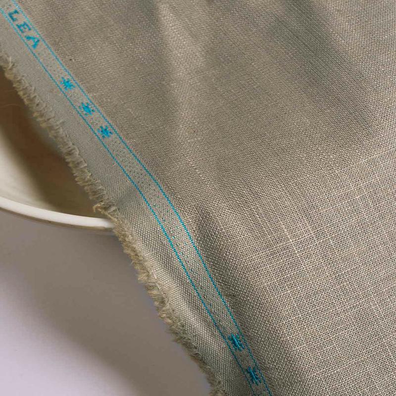 Beige Dyed 40 Lea Linen Mill Dyed Fabric 58"