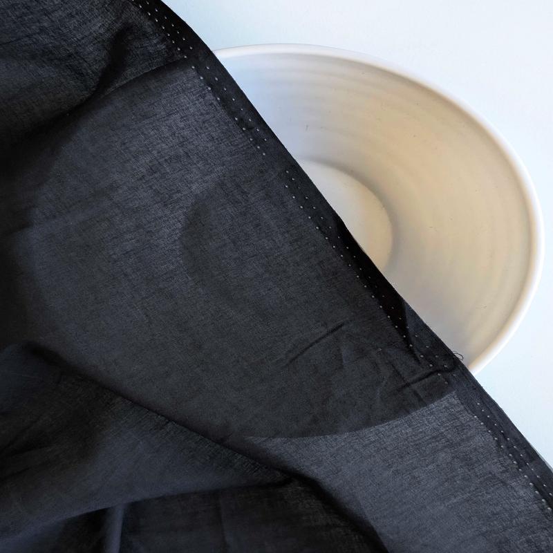 Black 60s Cotton Cambric Mill Dyed Fabric