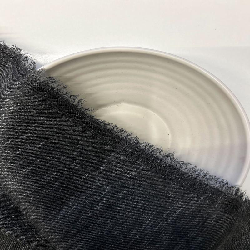 Black Blended Cotton Slub Yarn Dyed Twill Denim Fabric 58"