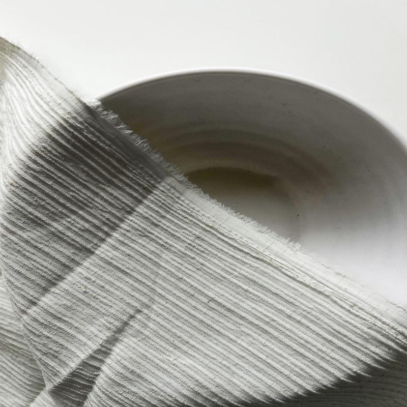 Blended Natural Cotton Crushed Lycra Fabric 58"