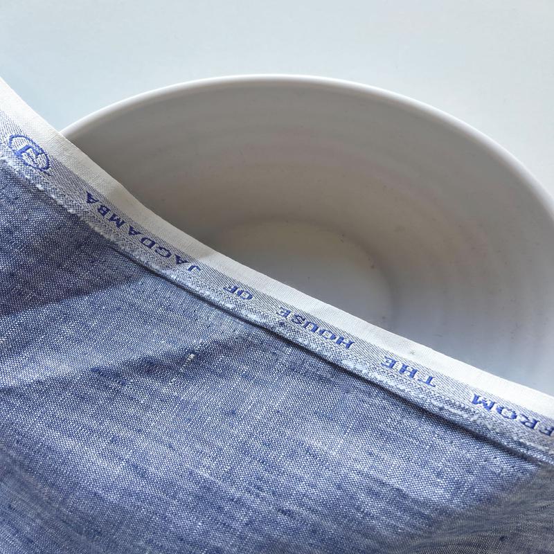 Blue 40 Lea Linen Yarn Dyed Fabric 58"