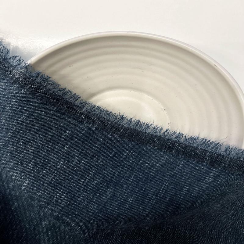 Blue Blended Cotton Slub Yarn Dyed Twill Denim Fabric 58"